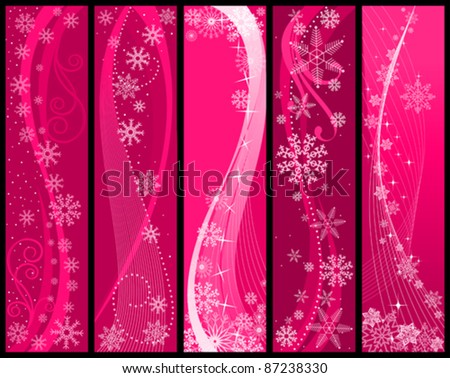 Christmas and winter banners for holiday design. Rasterized version also available in gallery