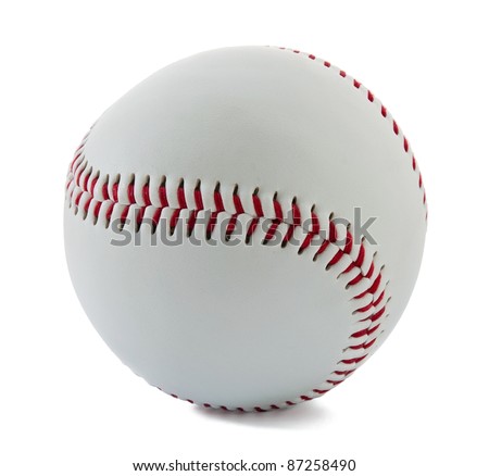 Baseball ball on the white background