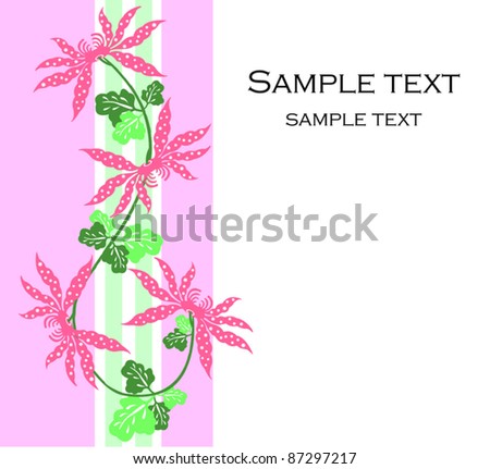 Vector image of Floral greeting card