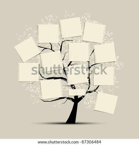 Art tree with papers for your text