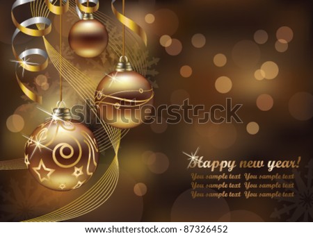 Christmas balls with ribbons in vector