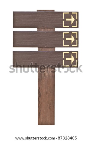 Old wood signs isolated on white.