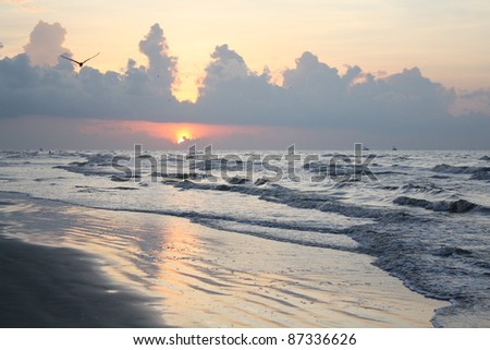 Galveston Island Texas Beach Royalty-Free Stock Photo #87336626
