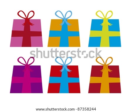 cute gifts isolated over white background. vector