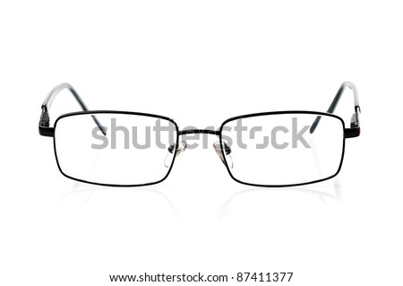 black style eyeglasses isolated on a white background