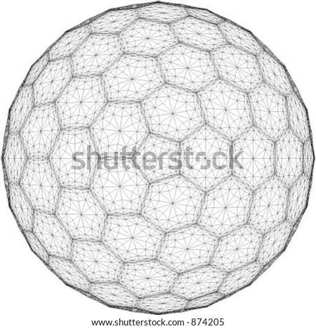 Vector illustration of faceted ball