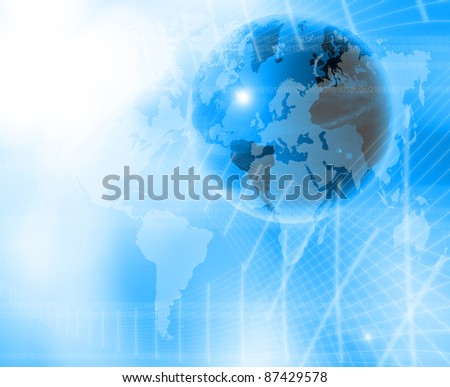 abstract world and technology background