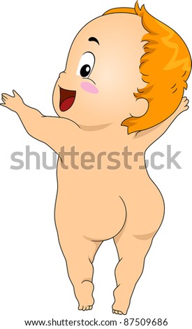 Illustration of a Baby Hugging Someone