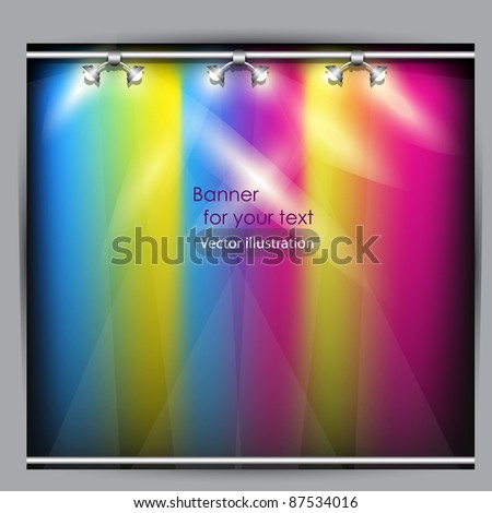 Empty placard for product advertising with lighting