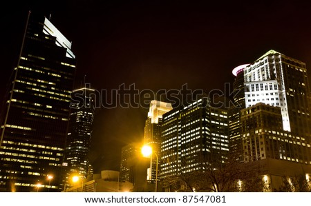 Minneapolis City Photo downtown skyline Minnesota Midwest night Photograph