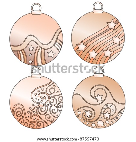 Pink vector bauble collection