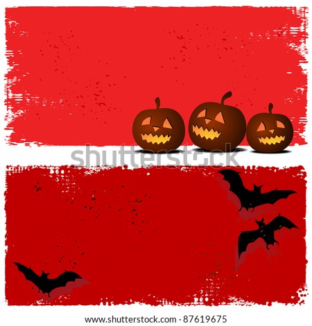 Halloween background with moon and bats