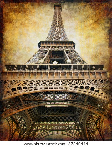 retro styled background - Eiffel tower