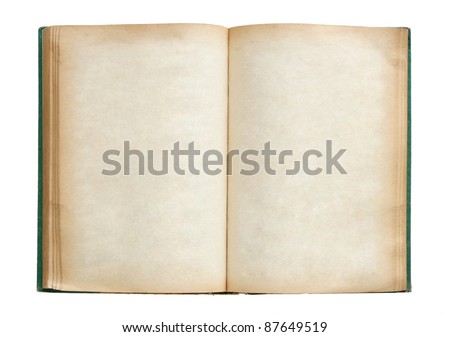 Old book open isolated on white background with clipping path Royalty-Free Stock Photo #87649519