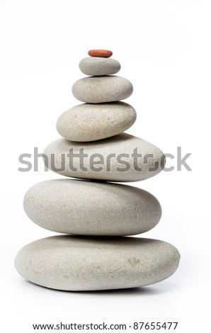 pile of stones isolated on white background