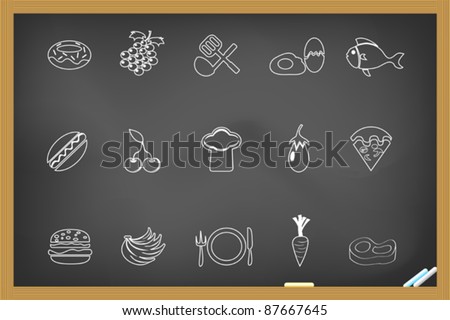 food icon on blackboard