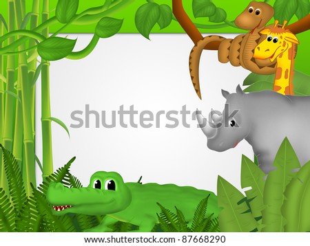 Frame with jungle animals