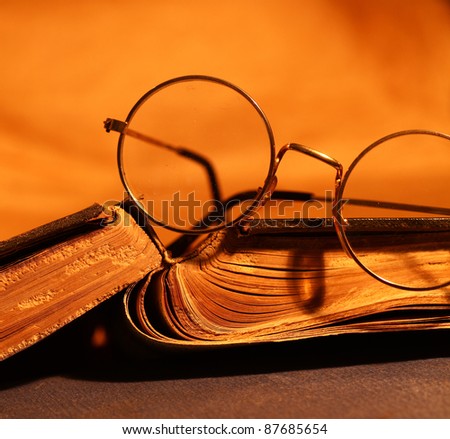 Old book with Eye glass