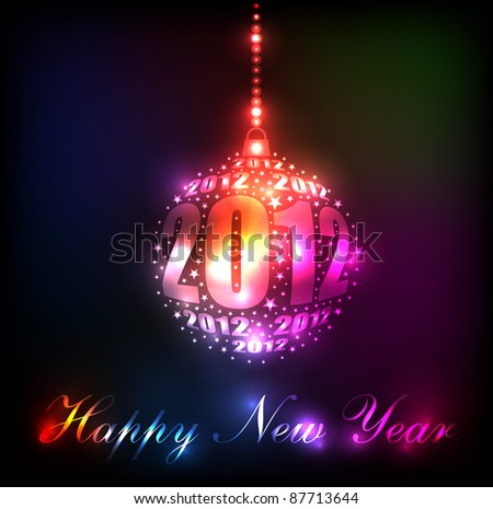 New Year 2012 Sparkling Rainbow Ornament Design (EPS10 Vector)