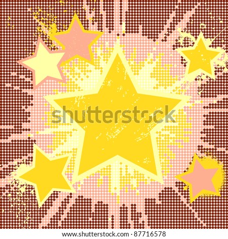 Vector grunge abstract background of explosion star and place for text.