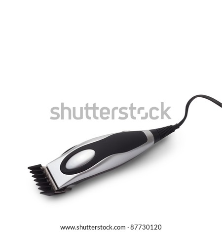 black hair clipper isolated on white background