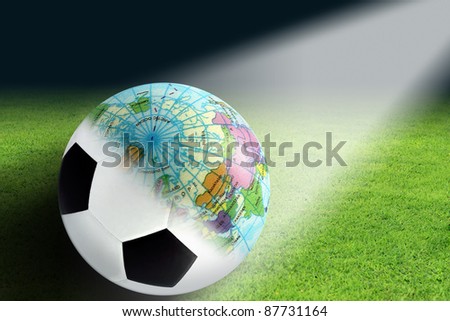 Soccer balls and globes created in Photoshop