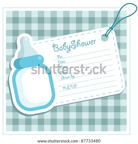Baby Boy Bottle Shower Invitation Card