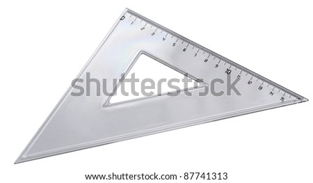 plastic ruler isolated on white