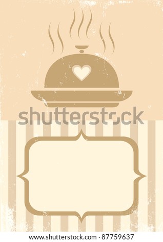 Retro illustration of a tray of food