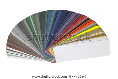 studio photography of a spread color chart isolated with clipping path