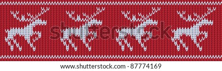 Knotted border with deers. Seamless (both directions)