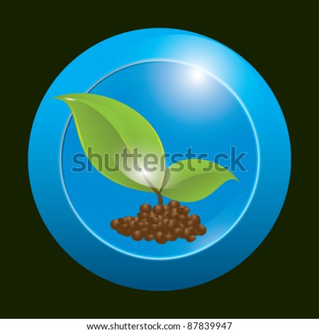 green leaf - blue button