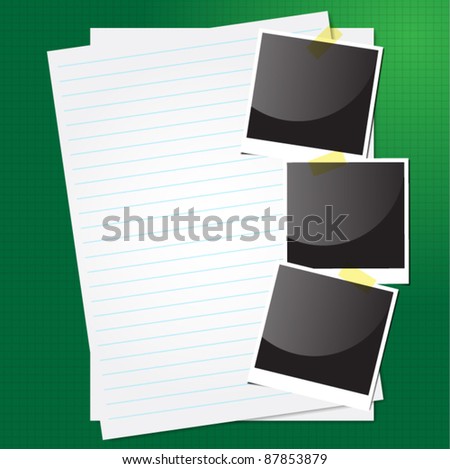 note paper and photo frame
