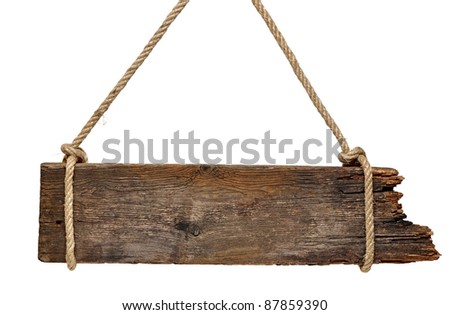 old signboard isolated on a white background