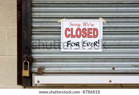 Locked door on a business that has gone bankrupt