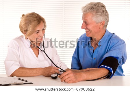 portrait of a cute doctor and a patient