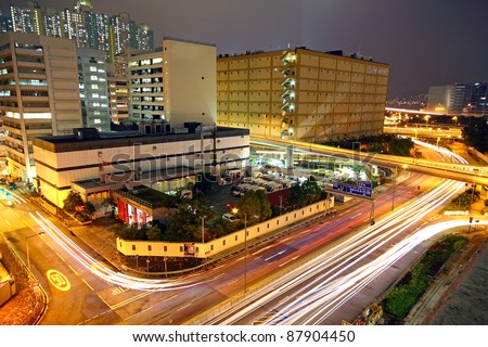 modern urban city at night