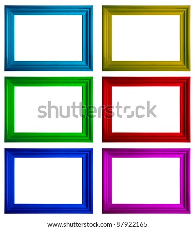 Modern multicolored frames with copy-space on a white background