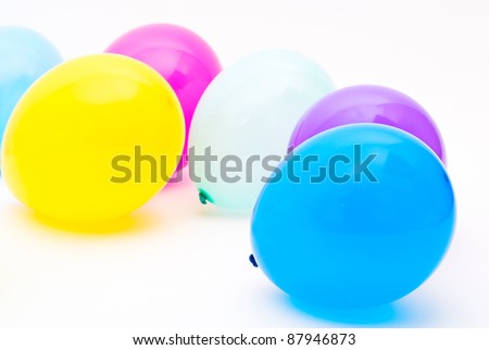 Ballons on the white background