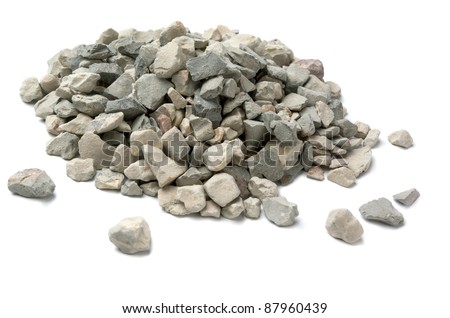 Pale of crushed stone isolated on white Royalty-Free Stock Photo #87960439