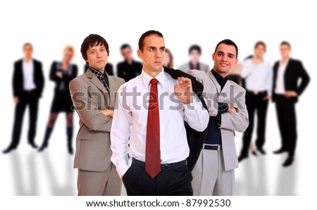 Business people over white background
