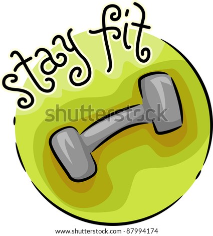 Icon Illustration Featuring a Dumbbell