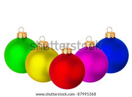 christmas balls on white background