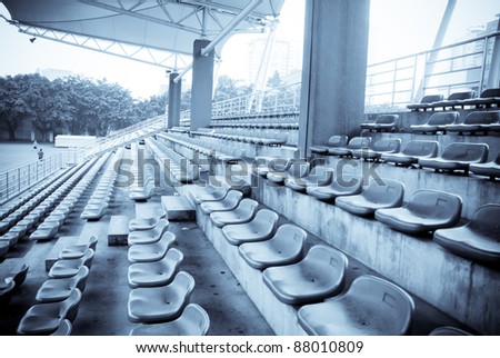 sports stadium with empty seats row