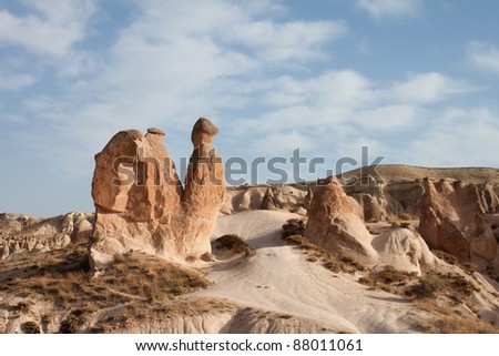 Camel shaped rock at Cappadocia.