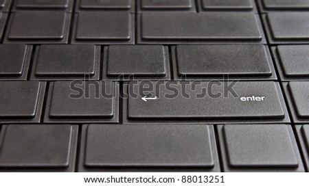 blank modern laptop's keyboard except "Enter" key