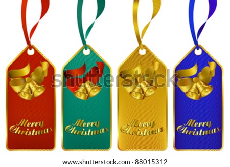 Merry Christmas gift tags in four rich colors