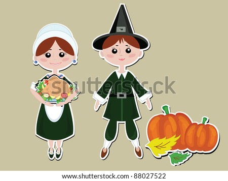 Thanksgiving Pilgrims couple