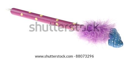 purple pen isolated on a white background