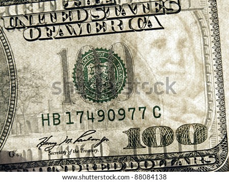 Watermark on $100  banknote